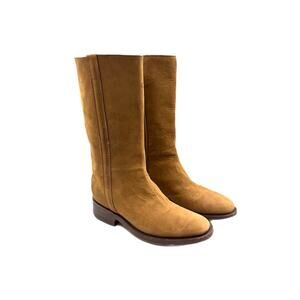 Neolite Super Cushion Tan Brown Tall Pull On Leather Suede Low Heel Riding Boots